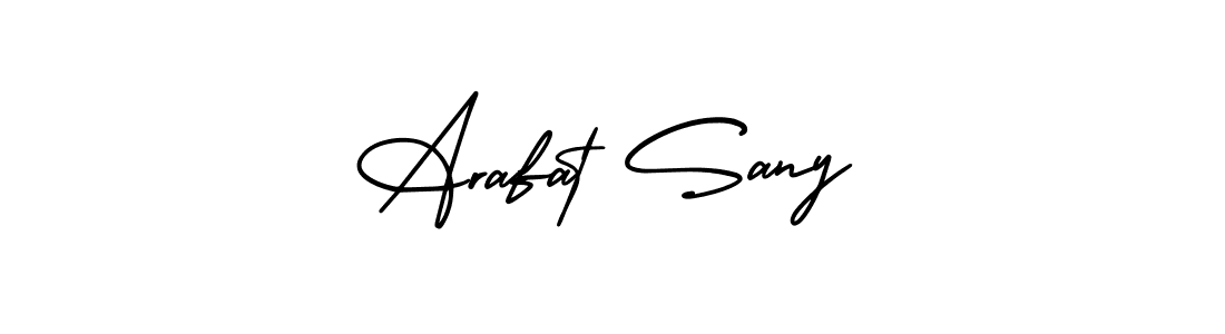 This is the best signature style for the Arafat Sany name. Also you like these signature font (AmerikaSignatureDemo-Regular). Mix name signature. Arafat Sany signature style 3 images and pictures png