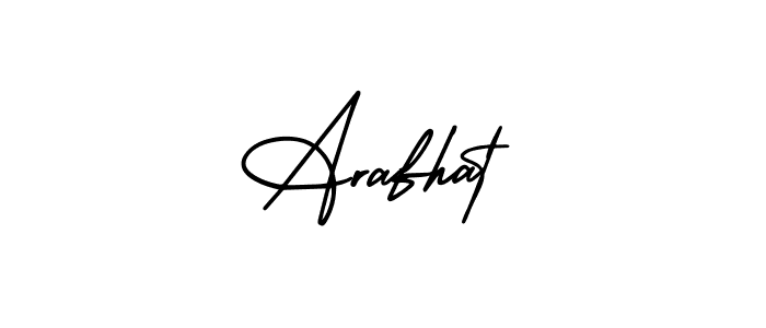 The best way (AmerikaSignatureDemo-Regular) to make a short signature is to pick only two or three words in your name. The name Arafhat include a total of six letters. For converting this name. Arafhat signature style 3 images and pictures png