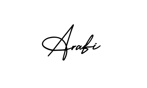 How to make Arafi name signature. Use AmerikaSignatureDemo-Regular style for creating short signs online. This is the latest handwritten sign. Arafi signature style 3 images and pictures png