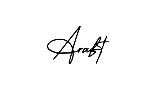 The best way (AmerikaSignatureDemo-Regular) to make a short signature is to pick only two or three words in your name. The name Araft include a total of six letters. For converting this name. Araft signature style 3 images and pictures png