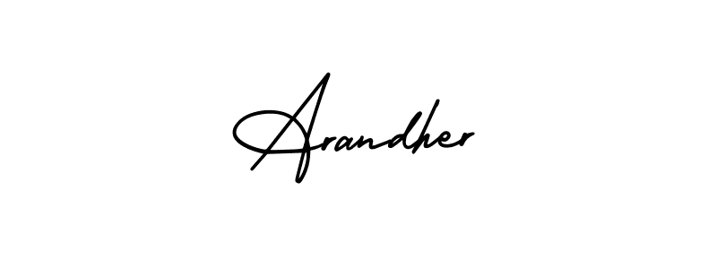 Use a signature maker to create a handwritten signature online. With this signature software, you can design (AmerikaSignatureDemo-Regular) your own signature for name Arandher. Arandher signature style 3 images and pictures png
