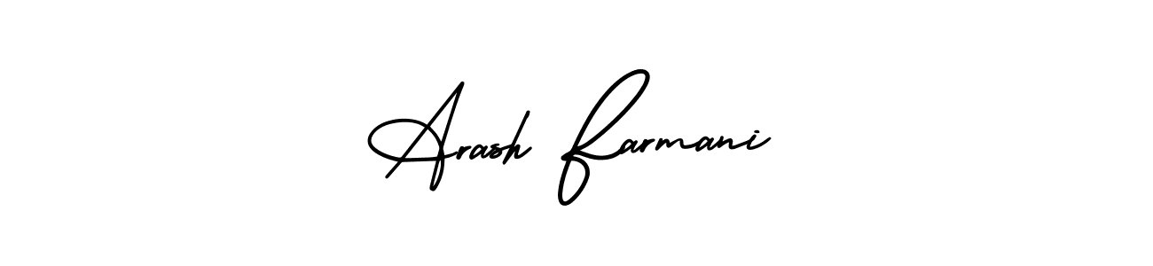 This is the best signature style for the Arash Farmani name. Also you like these signature font (AmerikaSignatureDemo-Regular). Mix name signature. Arash Farmani signature style 3 images and pictures png