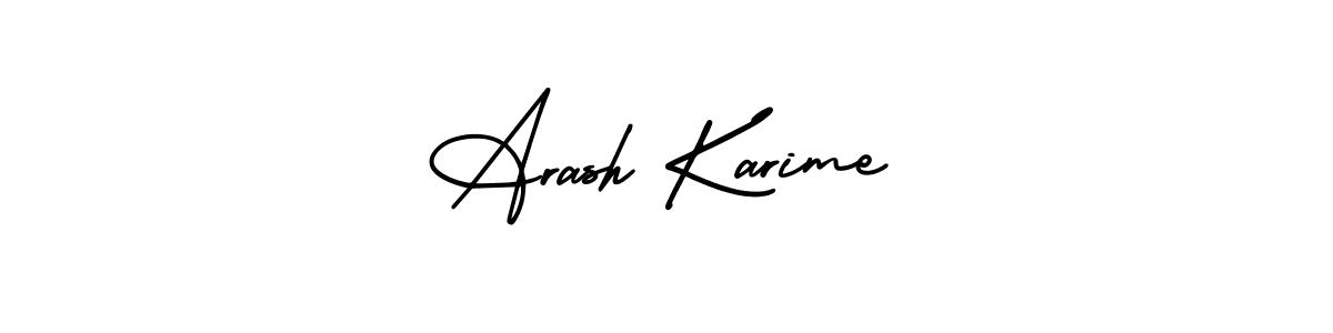 Arash Karime stylish signature style. Best Handwritten Sign (AmerikaSignatureDemo-Regular) for my name. Handwritten Signature Collection Ideas for my name Arash Karime. Arash Karime signature style 3 images and pictures png