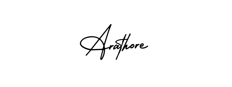 How to make Arathore name signature. Use AmerikaSignatureDemo-Regular style for creating short signs online. This is the latest handwritten sign. Arathore signature style 3 images and pictures png