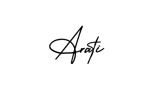 The best way (AmerikaSignatureDemo-Regular) to make a short signature is to pick only two or three words in your name. The name Arati include a total of six letters. For converting this name. Arati signature style 3 images and pictures png