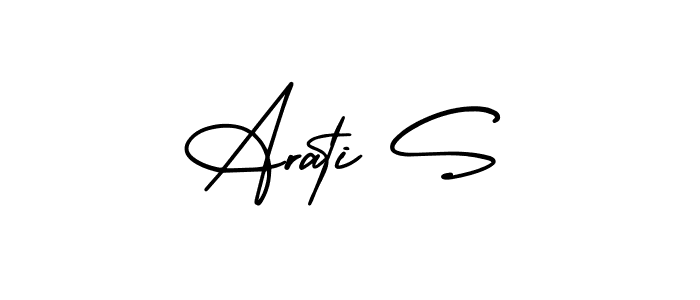 Arati S stylish signature style. Best Handwritten Sign (AmerikaSignatureDemo-Regular) for my name. Handwritten Signature Collection Ideas for my name Arati S. Arati S signature style 3 images and pictures png