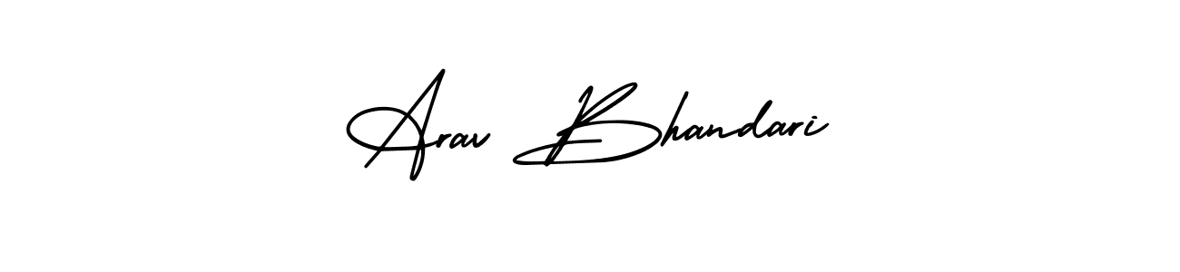 Make a beautiful signature design for name Arav Bhandari. With this signature (AmerikaSignatureDemo-Regular) style, you can create a handwritten signature for free. Arav Bhandari signature style 3 images and pictures png
