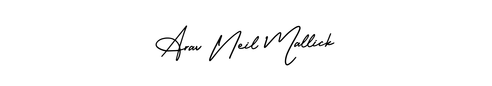 Also You can easily find your signature by using the search form. We will create Arav Neil Mallick name handwritten signature images for you free of cost using AmerikaSignatureDemo-Regular sign style. Arav Neil Mallick signature style 3 images and pictures png