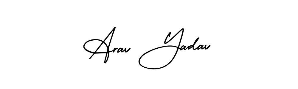 Arav Yadav stylish signature style. Best Handwritten Sign (AmerikaSignatureDemo-Regular) for my name. Handwritten Signature Collection Ideas for my name Arav Yadav. Arav Yadav signature style 3 images and pictures png
