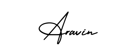 A sleek calligraphic signature for name Aravin utilizing AmerikaSignatureDemo-Regular styling. Great for adding personal signatures to photos and art. Aravin signature style 3 images and pictures png