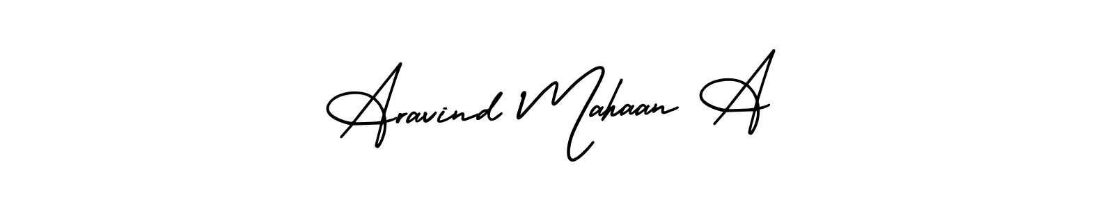 It looks lik you need a new signature style for name Aravind Mahaan A. Design unique handwritten (AmerikaSignatureDemo-Regular) signature with our free signature maker in just a few clicks. Aravind Mahaan A signature style 3 images and pictures png