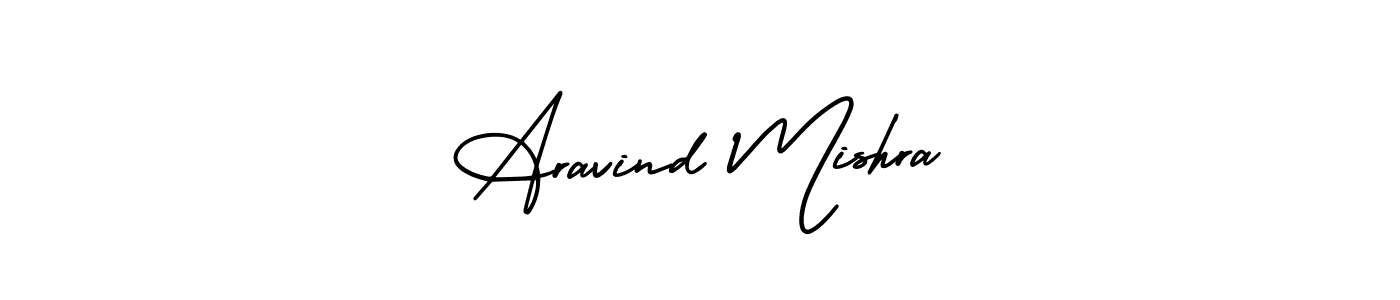 How to make Aravind Mishra name signature. Use AmerikaSignatureDemo-Regular style for creating short signs online. This is the latest handwritten sign. Aravind Mishra signature style 3 images and pictures png