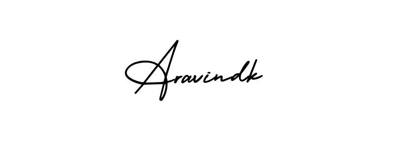 Design your own signature with our free online signature maker. With this signature software, you can create a handwritten (AmerikaSignatureDemo-Regular) signature for name Aravindk. Aravindk signature style 3 images and pictures png