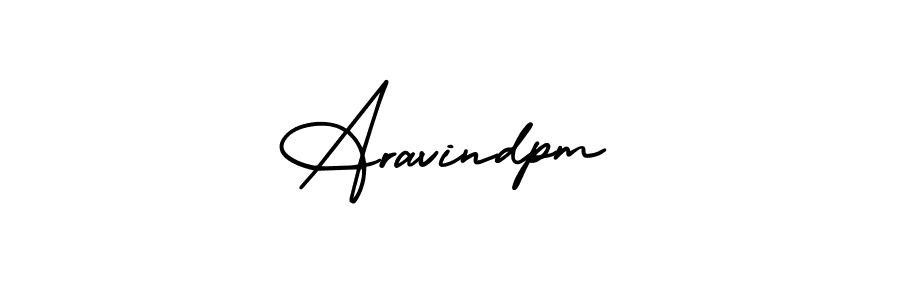 It looks lik you need a new signature style for name Aravindpm. Design unique handwritten (AmerikaSignatureDemo-Regular) signature with our free signature maker in just a few clicks. Aravindpm signature style 3 images and pictures png