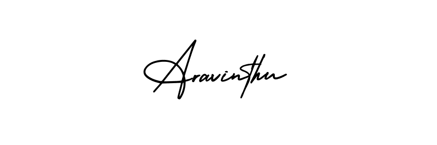 Make a beautiful signature design for name Aravinthu. With this signature (AmerikaSignatureDemo-Regular) style, you can create a handwritten signature for free. Aravinthu signature style 3 images and pictures png