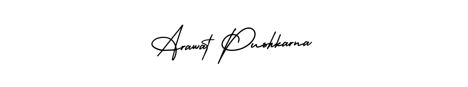 This is the best signature style for the Arawat Pushkarna name. Also you like these signature font (AmerikaSignatureDemo-Regular). Mix name signature. Arawat Pushkarna signature style 3 images and pictures png