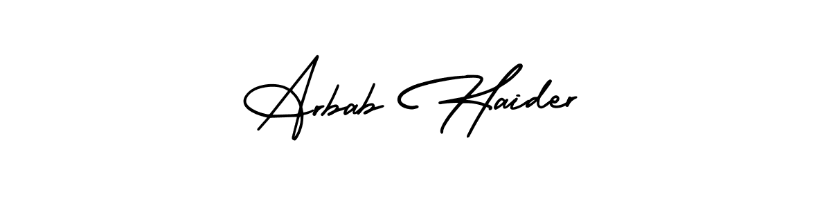 How to make Arbab Haider name signature. Use AmerikaSignatureDemo-Regular style for creating short signs online. This is the latest handwritten sign. Arbab Haider signature style 3 images and pictures png