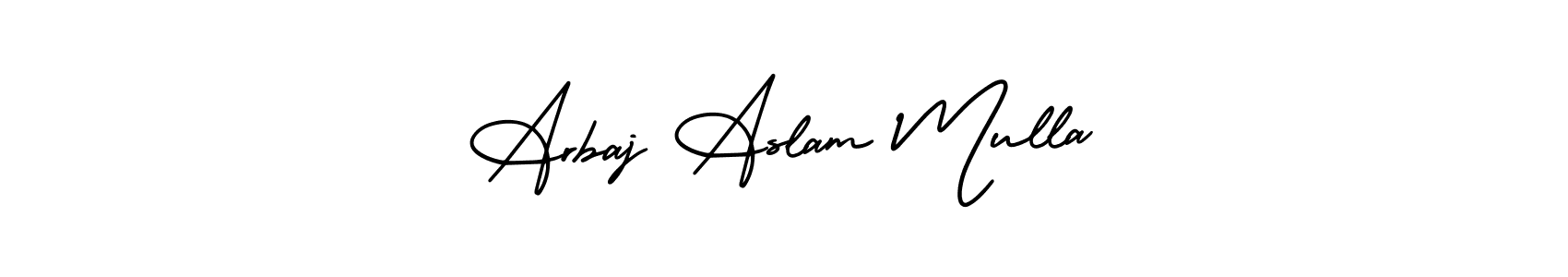 Design your own signature with our free online signature maker. With this signature software, you can create a handwritten (AmerikaSignatureDemo-Regular) signature for name Arbaj Aslam Mulla. Arbaj Aslam Mulla signature style 3 images and pictures png