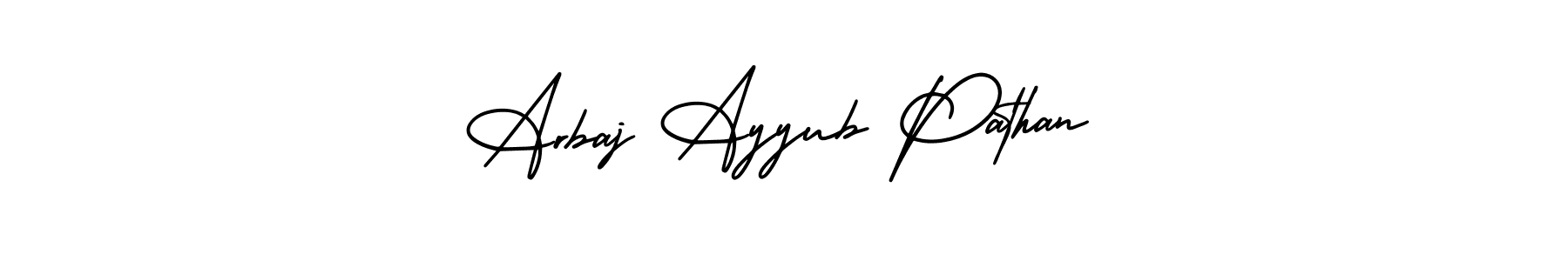 It looks lik you need a new signature style for name Arbaj Ayyub Pathan. Design unique handwritten (AmerikaSignatureDemo-Regular) signature with our free signature maker in just a few clicks. Arbaj Ayyub Pathan signature style 3 images and pictures png