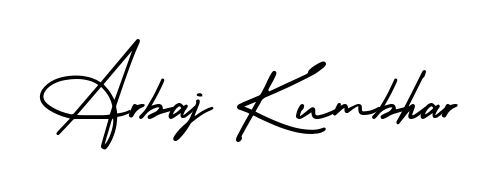 Express your personality with a custom Arbaj Kumbhar signature crafted with AmerikaSignatureDemo-Regular typography. Free transparent PNG download available. Arbaj Kumbhar signature style 3 images and pictures png