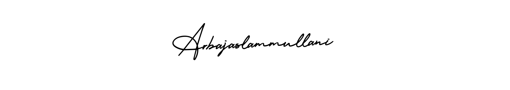 Use a signature maker to create a handwritten signature online. With this signature software, you can design (AmerikaSignatureDemo-Regular) your own signature for name Arbajaslammullani. Arbajaslammullani signature style 3 images and pictures png