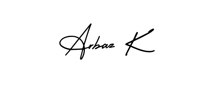 Create a beautiful signature design for name Arbaz K. With this signature (AmerikaSignatureDemo-Regular) fonts, you can make a handwritten signature for free. Arbaz K signature style 3 images and pictures png