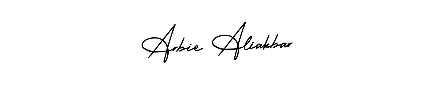 if you are searching for the best signature style for your name Arbie Aliakbar. so please give up your signature search. here we have designed multiple signature styles  using AmerikaSignatureDemo-Regular. Arbie Aliakbar signature style 3 images and pictures png