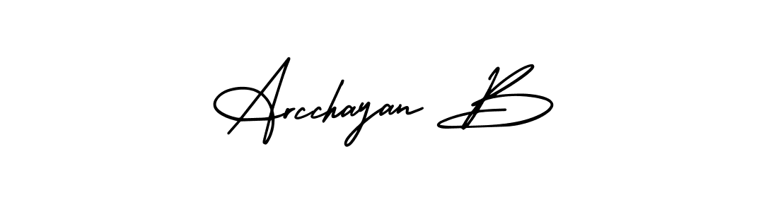 Similarly AmerikaSignatureDemo-Regular is the best handwritten signature design. Signature creator online .You can use it as an online autograph creator for name Arcchayan B. Arcchayan B signature style 3 images and pictures png