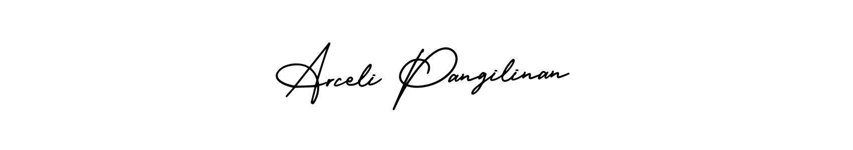 AmerikaSignatureDemo-Regular is a professional signature style that is perfect for those who want to add a touch of class to their signature. It is also a great choice for those who want to make their signature more unique. Get Arceli Pangilinan name to fancy signature for free. Arceli Pangilinan signature style 3 images and pictures png