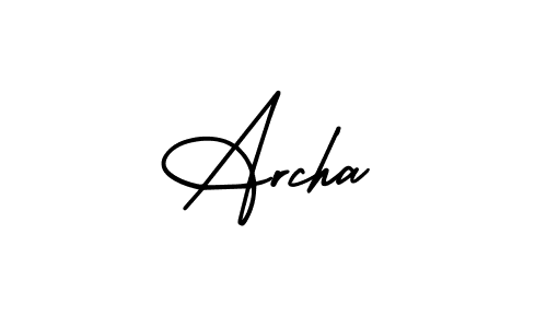 How to make Archa name signature. Use AmerikaSignatureDemo-Regular style for creating short signs online. This is the latest handwritten sign. Archa signature style 3 images and pictures png