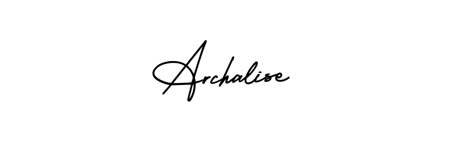 The best way (AmerikaSignatureDemo-Regular) to make a short signature is to pick only two or three words in your name. The name Archalise include a total of six letters. For converting this name. Archalise signature style 3 images and pictures png