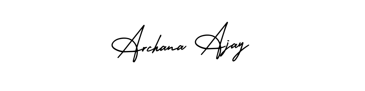 This is the best signature style for the Archana Ajay name. Also you like these signature font (AmerikaSignatureDemo-Regular). Mix name signature. Archana Ajay signature style 3 images and pictures png