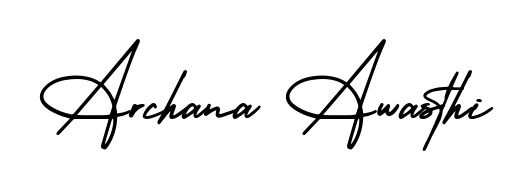 A timeless handwritten aesthetic for Archana Awasthi. The AmerikaSignatureDemo-Regular font gives your signature a handcrafted feel with natural curves. Archana Awasthi signature style 3 images and pictures png