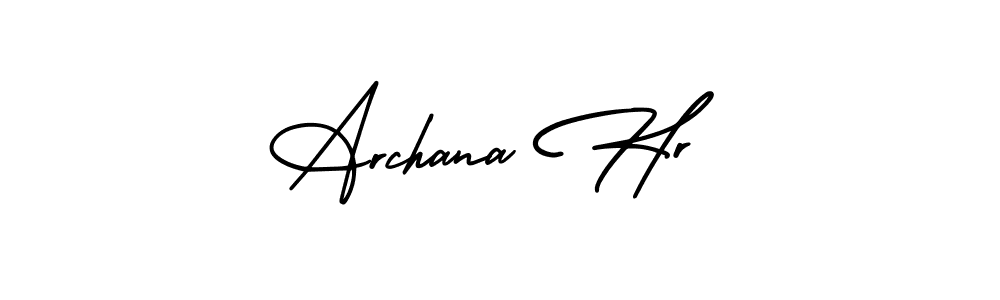 How to make Archana Hr name signature. Use AmerikaSignatureDemo-Regular style for creating short signs online. This is the latest handwritten sign. Archana Hr signature style 3 images and pictures png