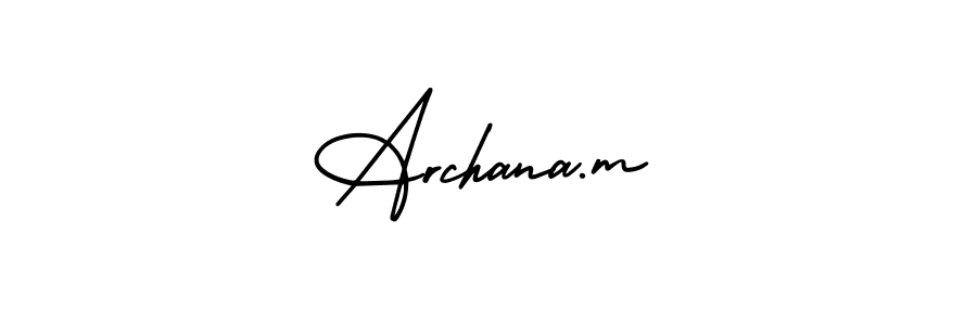 It looks lik you need a new signature style for name Archana.m. Design unique handwritten (AmerikaSignatureDemo-Regular) signature with our free signature maker in just a few clicks. Archana.m signature style 3 images and pictures png