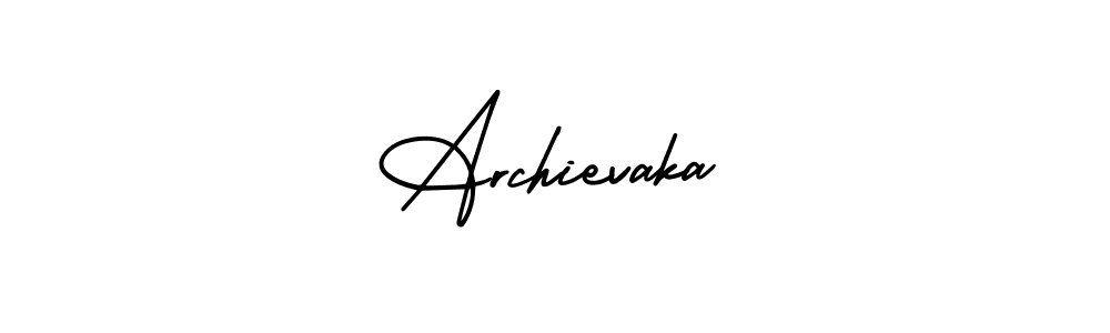 How to make Archievaka name signature. Use AmerikaSignatureDemo-Regular style for creating short signs online. This is the latest handwritten sign. Archievaka signature style 3 images and pictures png