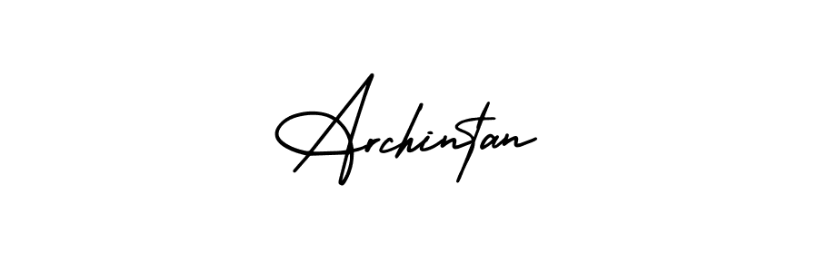 Use a signature maker to create a handwritten signature online. With this signature software, you can design (AmerikaSignatureDemo-Regular) your own signature for name Archintan. Archintan signature style 3 images and pictures png