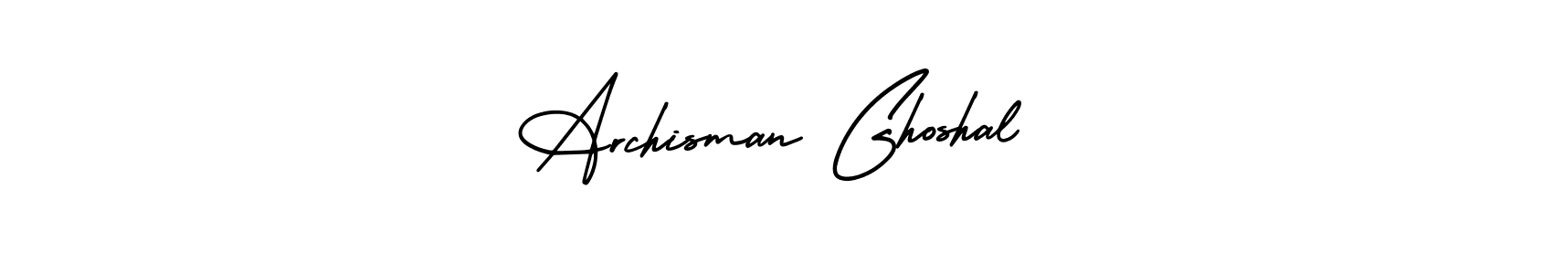 The best way (AmerikaSignatureDemo-Regular) to make a short signature is to pick only two or three words in your name. The name Archisman Ghoshal include a total of six letters. For converting this name. Archisman Ghoshal signature style 3 images and pictures png