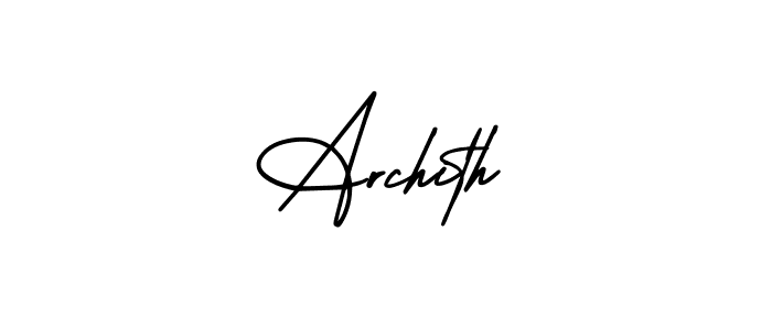 How to make Archith name signature. Use AmerikaSignatureDemo-Regular style for creating short signs online. This is the latest handwritten sign. Archith signature style 3 images and pictures png