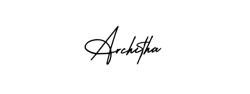 Architha stylish signature style. Best Handwritten Sign (AmerikaSignatureDemo-Regular) for my name. Handwritten Signature Collection Ideas for my name Architha. Architha signature style 3 images and pictures png