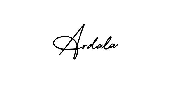 You should practise on your own different ways (AmerikaSignatureDemo-Regular) to write your name (Ardala) in signature. don't let someone else do it for you. Ardala signature style 3 images and pictures png