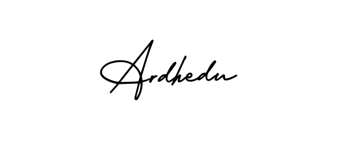 The best way (AmerikaSignatureDemo-Regular) to make a short signature is to pick only two or three words in your name. The name Ardhedu include a total of six letters. For converting this name. Ardhedu signature style 3 images and pictures png