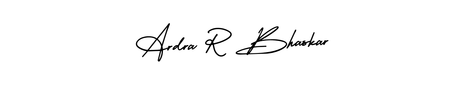 The best way (AmerikaSignatureDemo-Regular) to make a short signature is to pick only two or three words in your name. The name Ardra R Bhaskar include a total of six letters. For converting this name. Ardra R Bhaskar signature style 3 images and pictures png