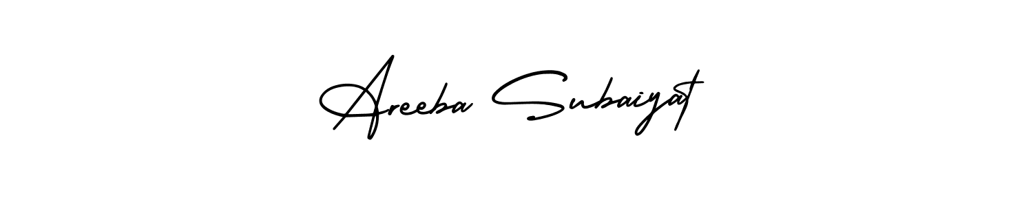 You can use this online signature creator to create a handwritten signature for the name Areeba Subaiyat. This is the best online autograph maker. Areeba Subaiyat signature style 3 images and pictures png