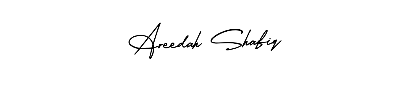 Make a beautiful signature design for name Areedah Shafiq. With this signature (AmerikaSignatureDemo-Regular) style, you can create a handwritten signature for free. Areedah Shafiq signature style 3 images and pictures png