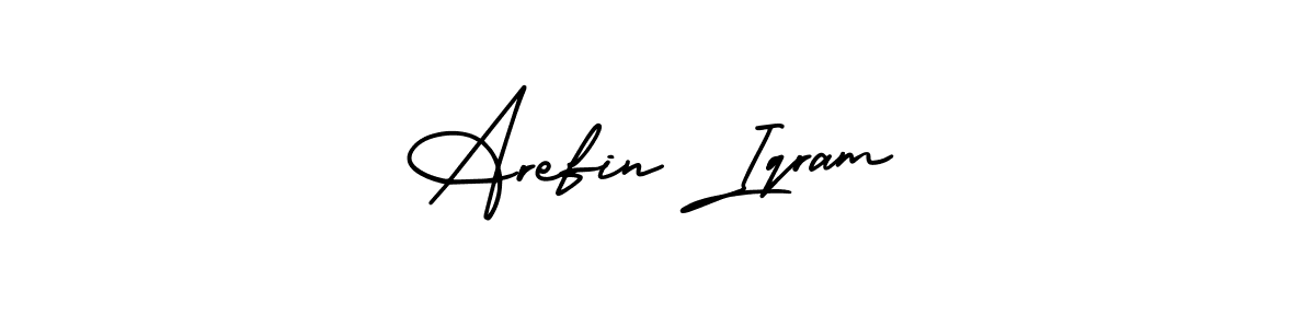 Arefin Iqram stylish signature style. Best Handwritten Sign (AmerikaSignatureDemo-Regular) for my name. Handwritten Signature Collection Ideas for my name Arefin Iqram. Arefin Iqram signature style 3 images and pictures png