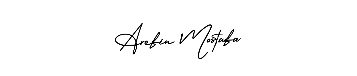 Arefin Mostafa stylish signature style. Best Handwritten Sign (AmerikaSignatureDemo-Regular) for my name. Handwritten Signature Collection Ideas for my name Arefin Mostafa. Arefin Mostafa signature style 3 images and pictures png