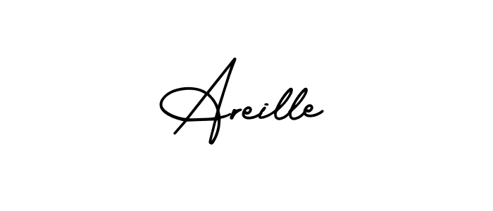 How to make Areille name signature. Use AmerikaSignatureDemo-Regular style for creating short signs online. This is the latest handwritten sign. Areille signature style 3 images and pictures png