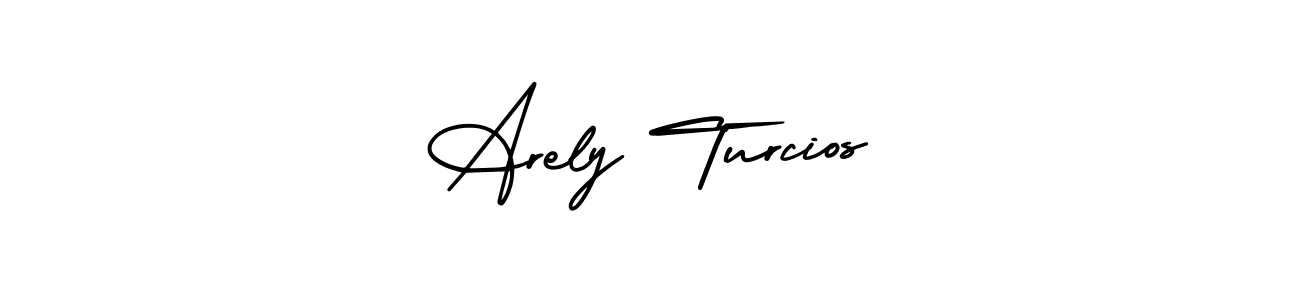 How to make Arely Turcios name signature. Use AmerikaSignatureDemo-Regular style for creating short signs online. This is the latest handwritten sign. Arely Turcios signature style 3 images and pictures png
