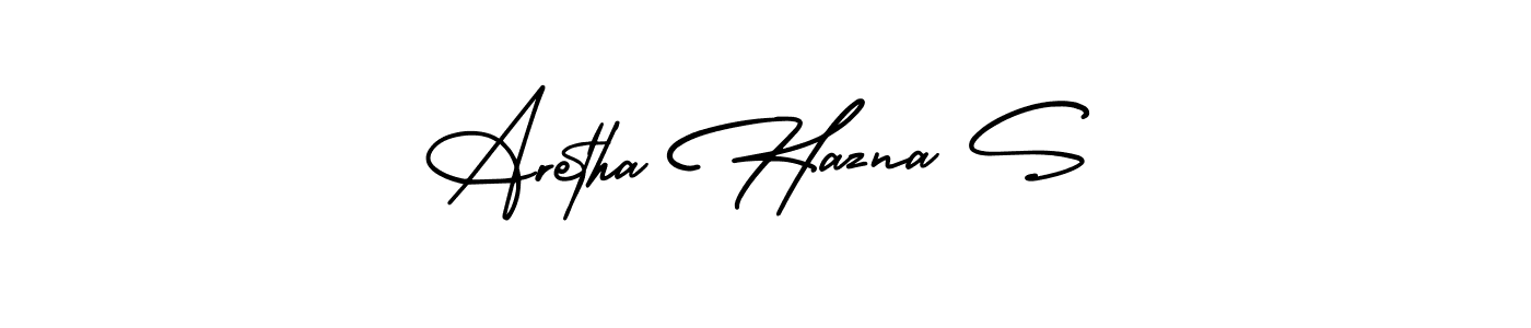 Also You can easily find your signature by using the search form. We will create Aretha Hazna S name handwritten signature images for you free of cost using AmerikaSignatureDemo-Regular sign style. Aretha Hazna S signature style 3 images and pictures png